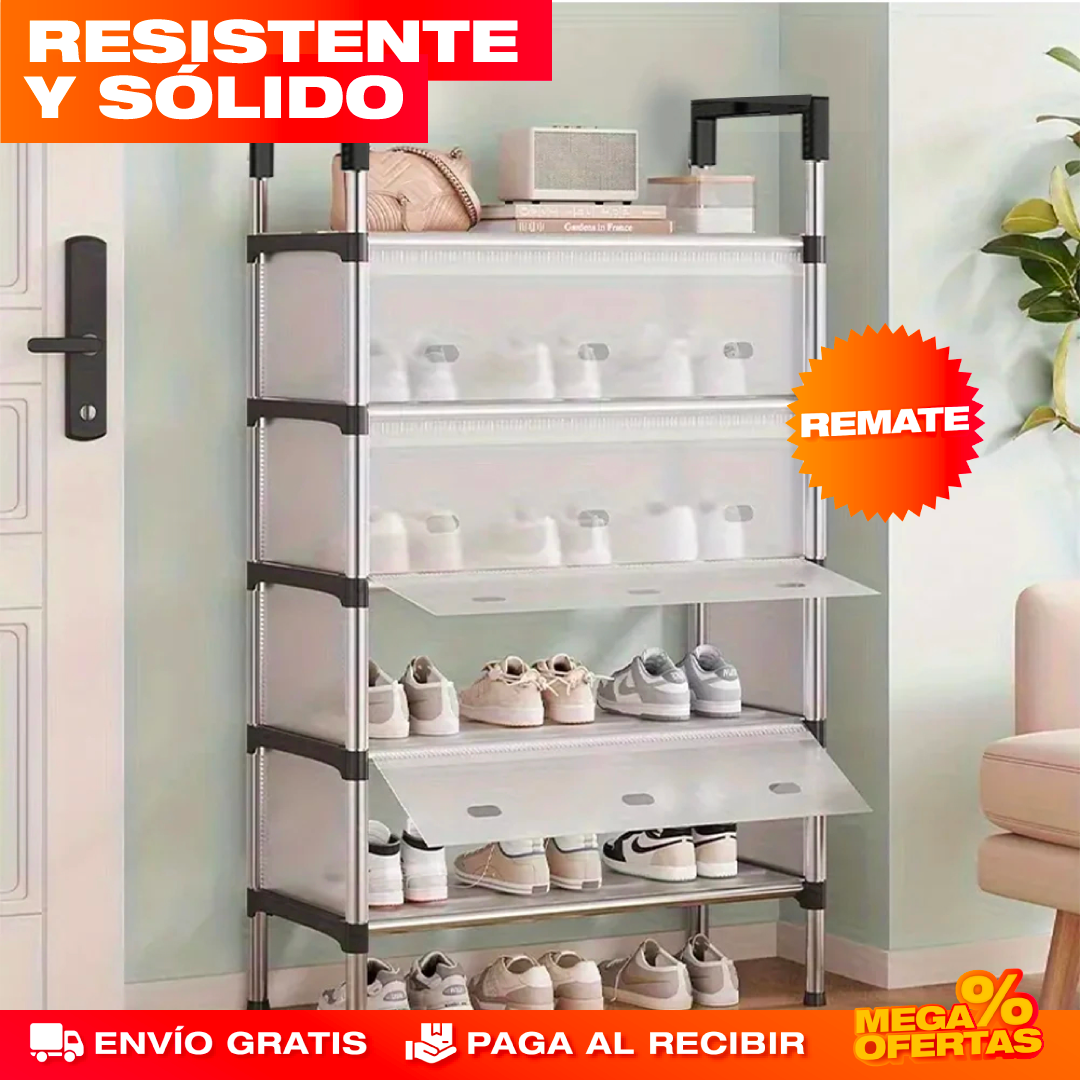 Zapatero de 5 Pisos en Acrílico – Hasta 15 Pares Ordenados Sin Ocupar Espacio