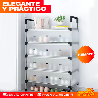Zapatero de 5 Pisos en Acrílico – Hasta 15 Pares Ordenados Sin Ocupar Espacio